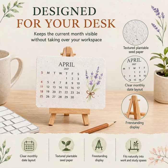 🌱2027 Timeless Seed Calendar｜Eco-Friendly Plantable Calendar 🌱 Plan • Plant • Grow • Enjoy