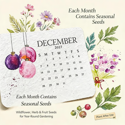 🌱2027 Timeless Seed Calendar｜Eco-Friendly Plantable Calendar 🌱 Plan • Plant • Grow • Enjoy