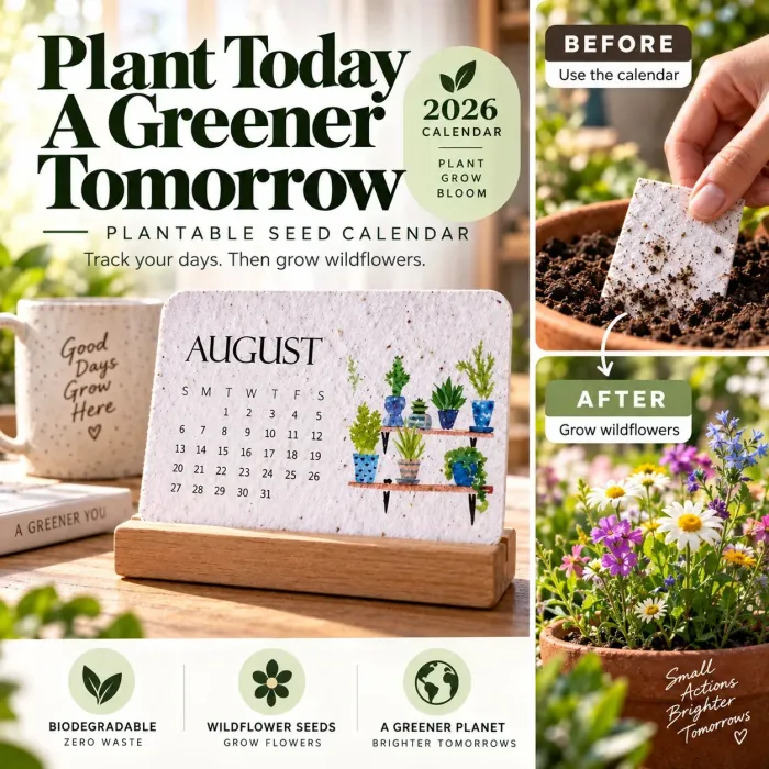 🌱2027 Timeless Seed Calendar｜Eco-Friendly Plantable Calendar 🌱 Plan • Plant • Grow • Enjoy