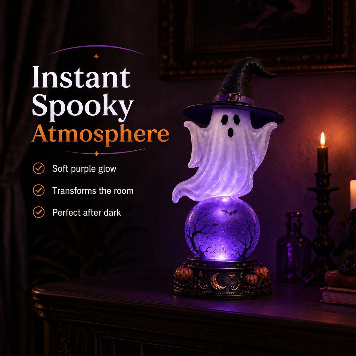 🔥 Last Day 49% OFF🎃Halloween Raven Crystal Ball Lighted Decor👻