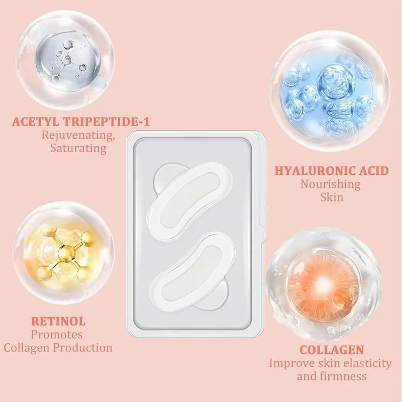 MicroGlow Eye Patches,Under Eye Patchs Hyaluronic Acid Eye Mask for Dark Circles for Women, Forehead Wrinkle & Smile Line Patches
