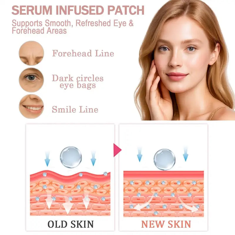 MicroGlow Eye Patches,Under Eye Patchs Hyaluronic Acid Eye Mask for Dark Circles for Women, Forehead Wrinkle & Smile Line Patches